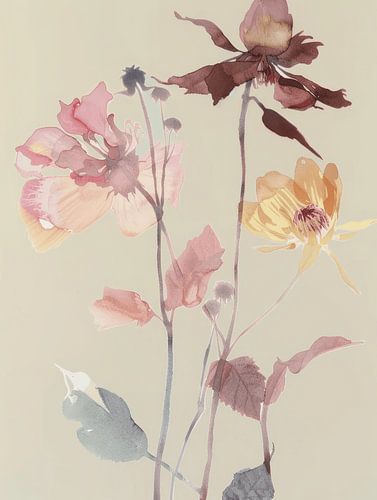 Veldbloemen in pastelkleuren