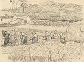 Vincent van Gogh. Landschaft mit Bäuerinnen von 1000 Schilderijen Miniaturansicht