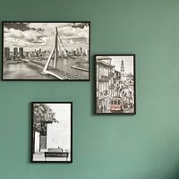 Photo de nos clients: Pont Erasmus Rotterdam en noir et blanc par Michèle Huge, sur poster