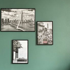 Klantfoto: Erasmusbrug Rotterdam in zwart wit van Michèle Huge, als fotoprint