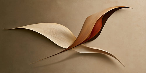 Spiced Silence IV — Floating organic forms in warm earth tones