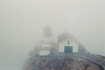 A very foggy lighthouse at Point Reyes, California, USA