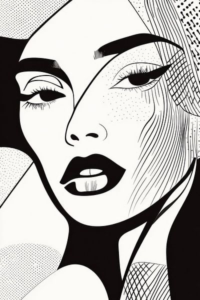 Moderne Schönheit in schwarz-weiß von Poster Art Shop