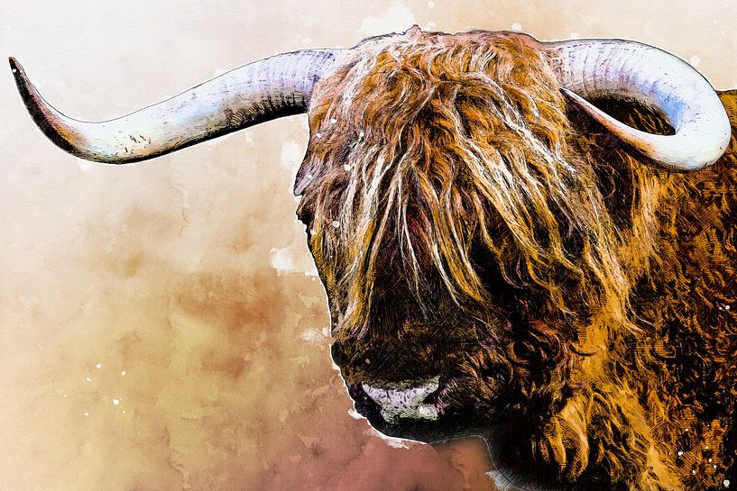 Scottish Highlander - Illustration by Gianni Argese
