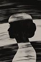 Moderne abstrakte Porträt - Frau schwarz und weiß von Studio Hinte Miniaturansicht