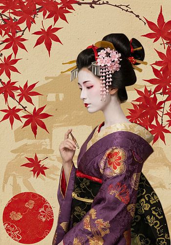 Japanse kunst tradioneel Geisha