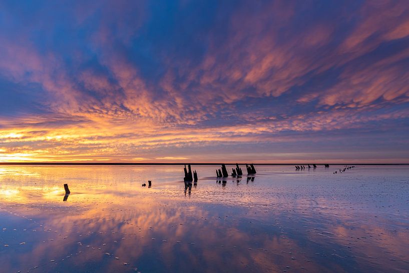 Spektakulärer Sonnenaufgang - Natürliches Wattenmeer von Anja Brouwer Fotografie