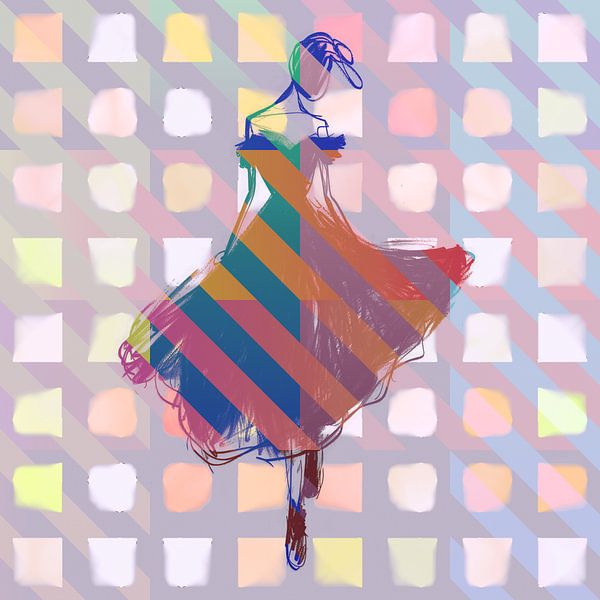 Abstracte Elegantie: Dansende Silhouet van Arjen Roos