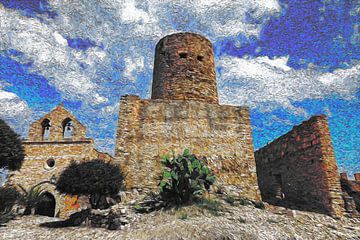 Capdepera, Castell, Església & Torre (Mallorca) | Van Gogh style by Peter Balan