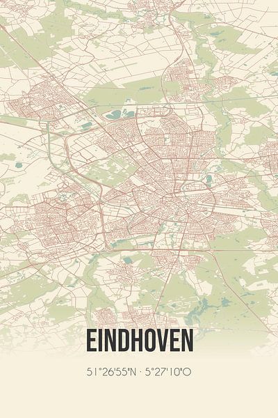 Eindhoven vintage street map by MyCityPoster