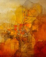 Abstrait, peinture, bousiller, tons terre, couleurs d'automne