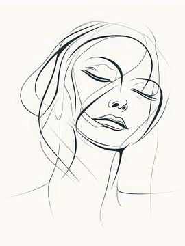 Portret van een vrouw stijl abstract van TOAN TRAN