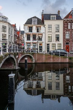 Leiden - Reflecties in het Rapenburg (0131) van Reezyard