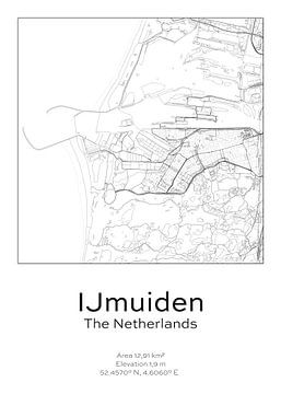 Stads kaart - Nederland - IJmuiden van Ramon van Bedaf
