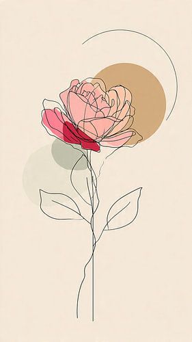 Illustration minimaliste d'une rose