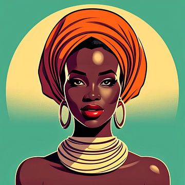 Tarika, illustratie van een Afrikaanse vrouw in retro stijl van All Africa