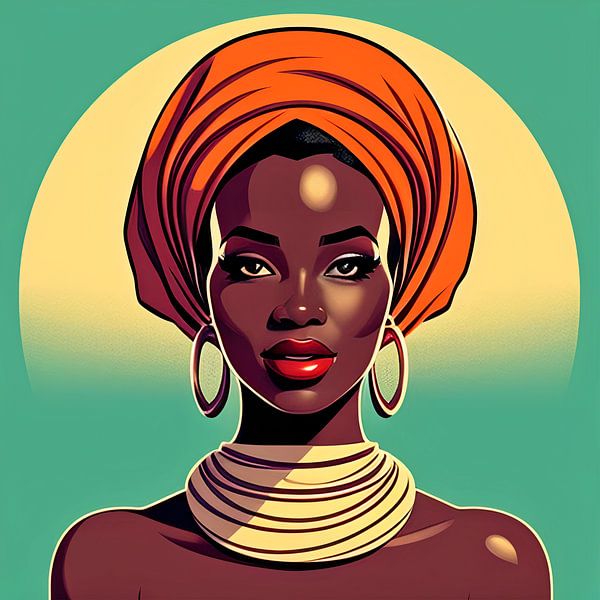 Tarika, illustration of an African woman in retro style by All Africa