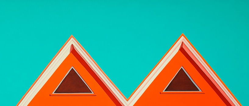 Colourful roofs against the sky - Graphic design by Poster Art Shop