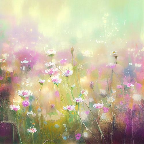 Champ de fleurs surréaliste