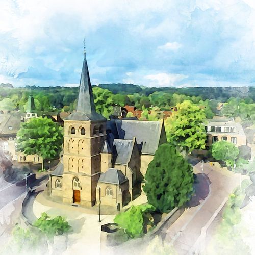 Mook, Limburg met de Sint-Antonius Abtskerk.