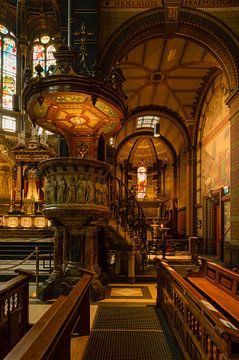 Interieur Sint Nicolaas Basiliek Amsterdam van Peter Bartelings
