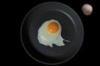 Gebakken ei in de pan