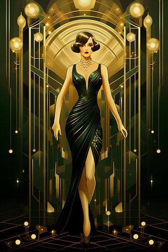 Flapper chic in groen