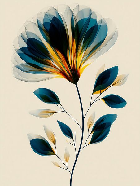 Radiant botanicals - tropical blossom with warm accents by MArt