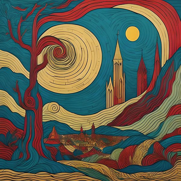 The old tree and the village by Gert-Jan Siesling