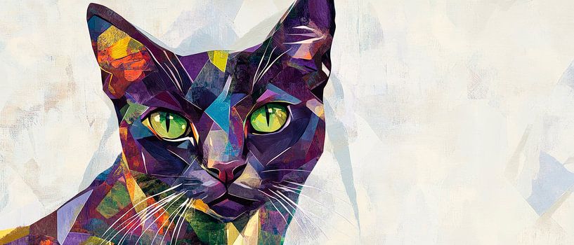 Instants colorés - Chat à motifs par Poster Art Shop