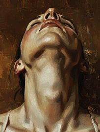 Calm Surrender Woman Serenity Impasto Oil Portrait by Ramy Salah Hefny