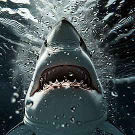 White shark lurking by DNH Expressions