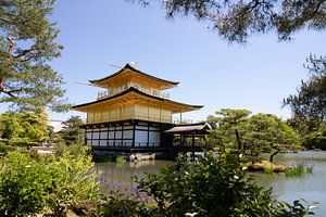 De Gouden Tempel in Kyoto - Japan. van M. Beun