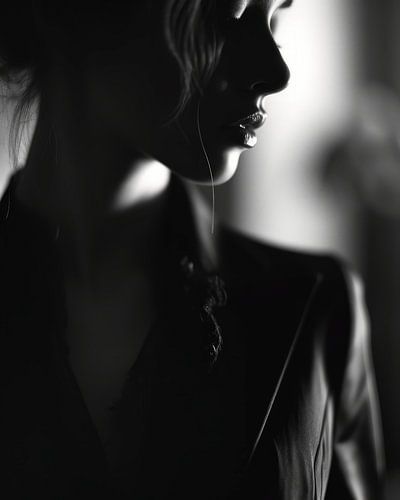 Stijlvol boudoir portret in zwart-wit