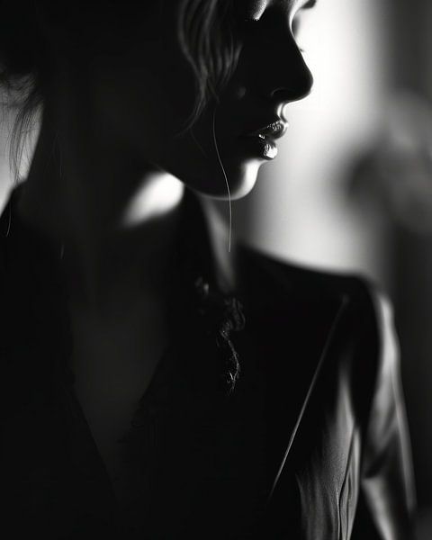 Portrait de boudoir élégant en noir et blanc par Carla Van Iersel