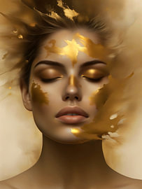 Golden dreams, woman in gold by Hilde Remerie Photography and digital art