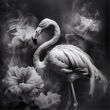 Flamingo Monochrom