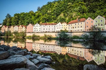 Ilzstadt Passau in the mirror image