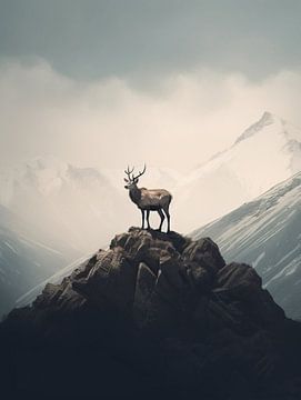 Silence de la montagne | cerf | simplicité sur Eva Lee