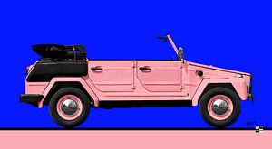VW type 181 voiture de messagerie en rose