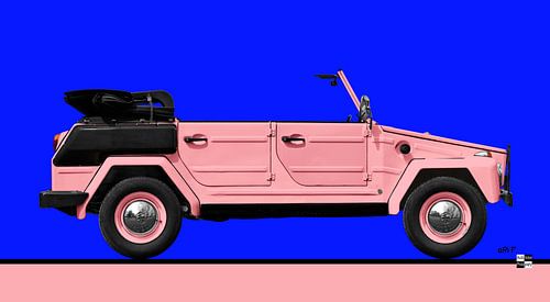 VW Type 181 courier van in pink