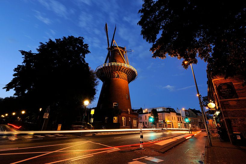 Windmühle Rijn und Sonne in Utrecht (2) von Donker Utrecht