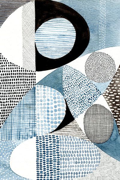 Mid Century Modern Blue by Susan Black by The Artcircle
