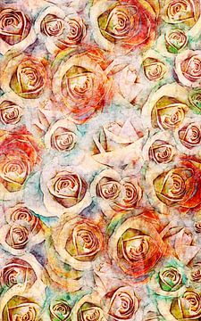 Rose variety 1 abstract by Claudia Gründler