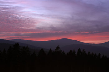 Sonnenuntergang im Bayerischen Wald