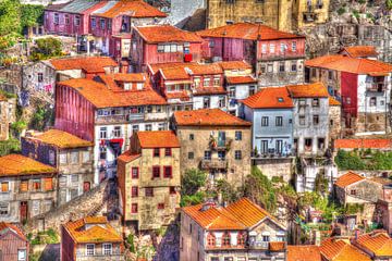 Alte bunte Häuser, Altstadt, Porto, Portugal