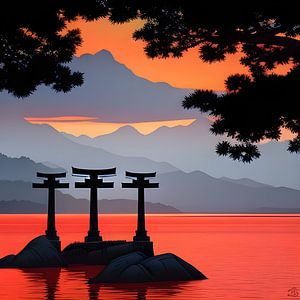 Red morning light at monuments