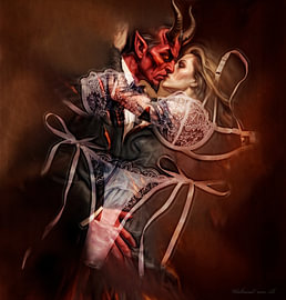 Tango of Temptation – Devil’s Bride &: Dark Romance Illusion (Fine Art Wall Art)