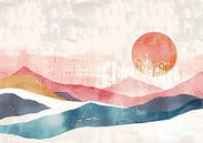 Landschap Scandinavisch kleurrijke vormen van Modern Collection thumbnail