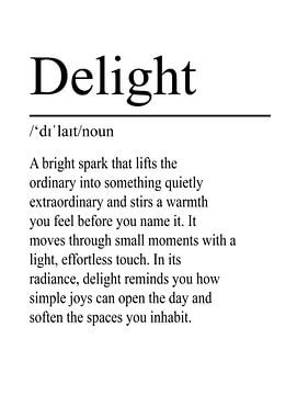 Delight Definition - White by WordsThatInspire